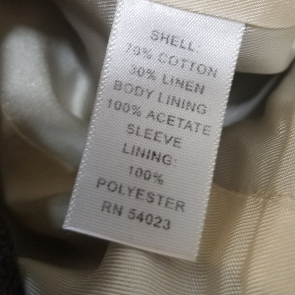 Banana Republic brown waist length linen/cotton brown jacket - size 2 - Picture 7 of 11